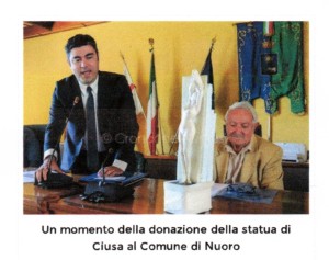Il Sindaco di Nuoro Avv. Soddu ringrazia per la preziosa opera dello scultore F. Ciusa