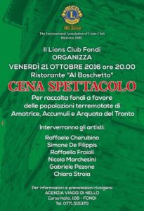 Locandina della Cena del 21 ottobre 2016
