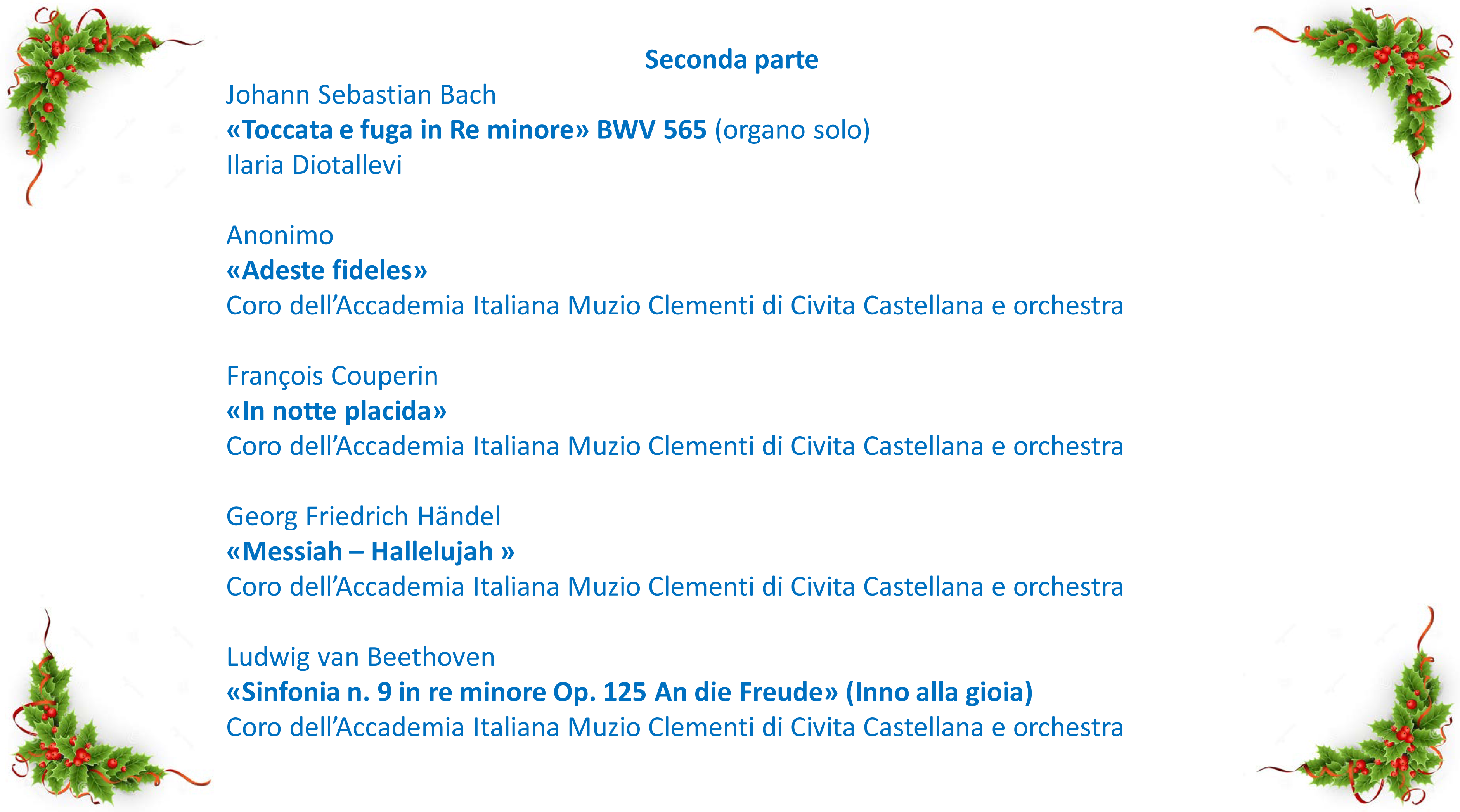 Programma del Concerto di Natale 05